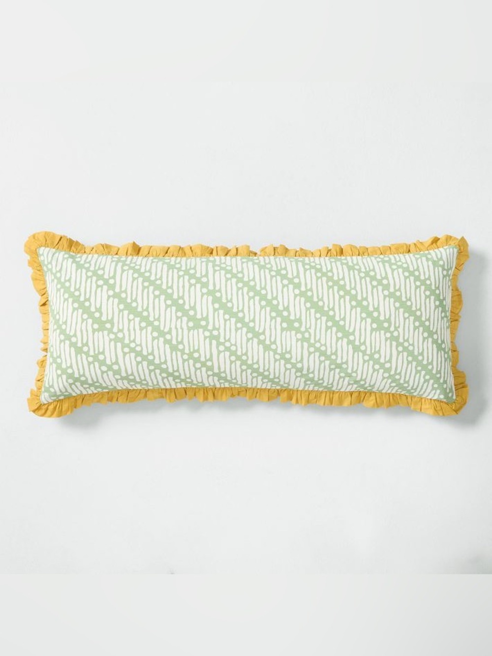 West Elm RHODE Batik Pillow Cover Fair Green 14x36 Lumbar Cotton